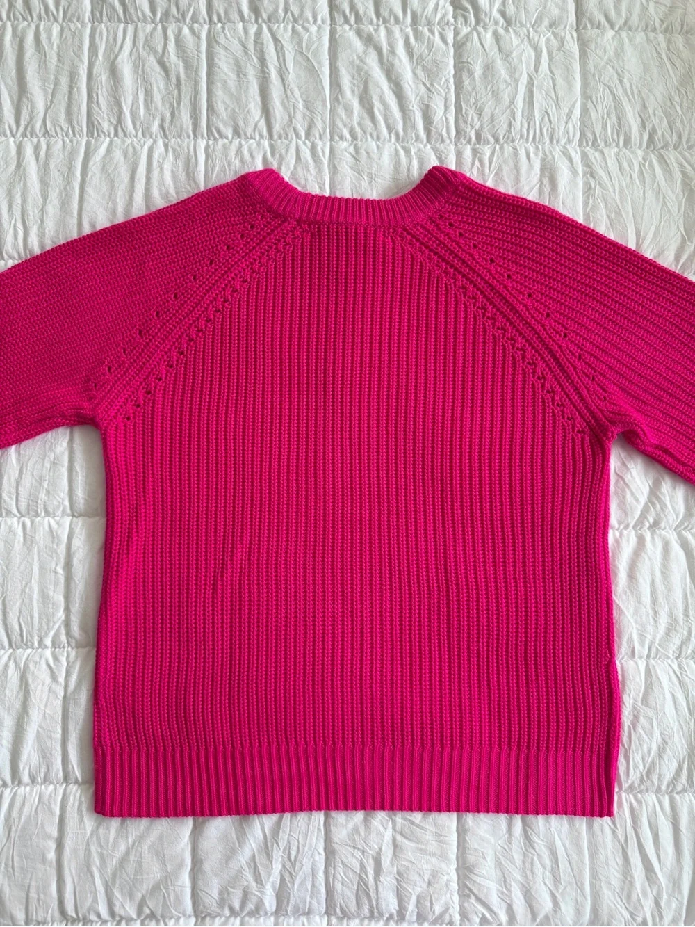 {Lilly Pulitzer} Bright Pink Ribbed Knit Crewneck Sweater | S